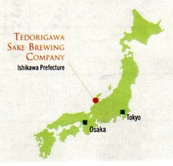 Map of Japan showing Tedorigawa