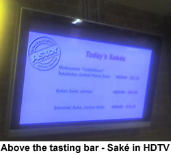 Above the tasting bar - SakÃ© in HDTV