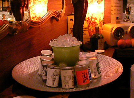 Cup sake was displayed on the bar and kept cold with ice!  That really was a delicious selection of fun cup sake.