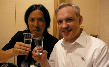 Toasting with Sano-san