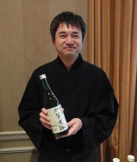 Nakamura-san with the delicious Kaga Setsubai Sake